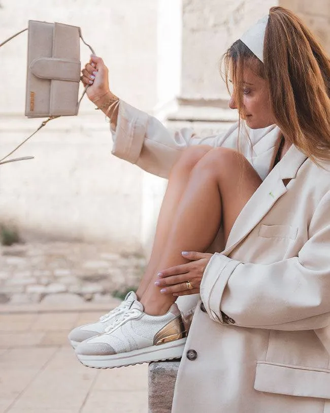 ZAPATILLAS DE PLATAFORMA BLANCAS CON CORDONES PARA MUJER  ARMANCE