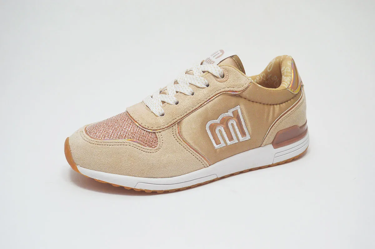 Zapatillas deportivas dorado sin cordones niñas