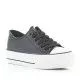 Zapatillas deportivas Owel de piel sintética negras de plataforma bajas con cordones