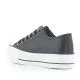 Zapatillas deportivas Owel de piel sintética negras de plataforma bajas con cordones