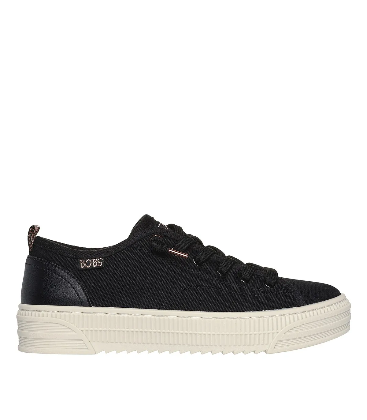 ZAPATILLAS PLATAFORMA CON CORDONES SKECHERS BOBSCOPA 114640 NEGRO