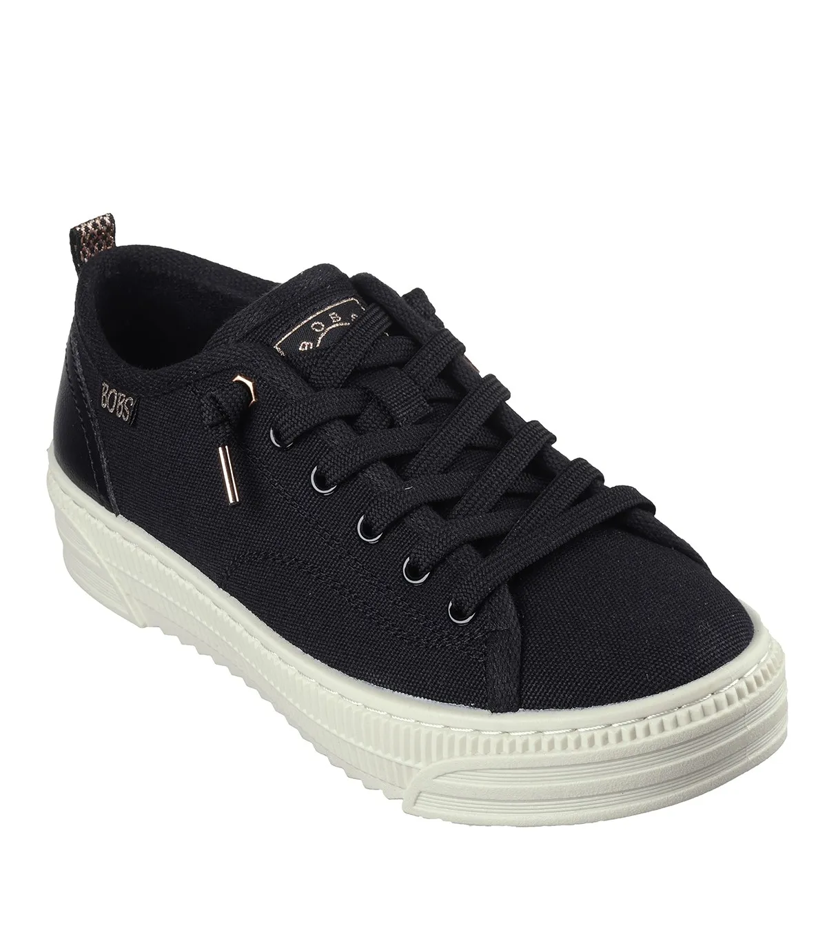 ZAPATILLAS PLATAFORMA CON CORDONES SKECHERS BOBSCOPA 114640 NEGRO
