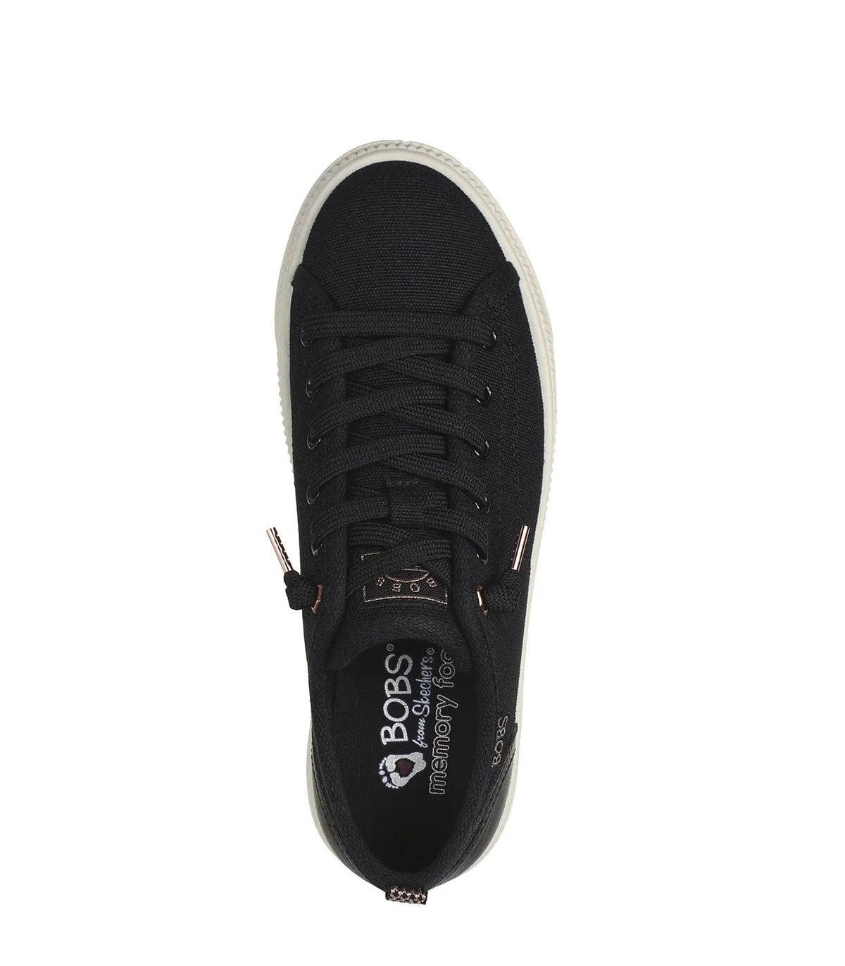 ZAPATILLAS PLATAFORMA CON CORDONES SKECHERS BOBSCOPA 114640 NEGRO