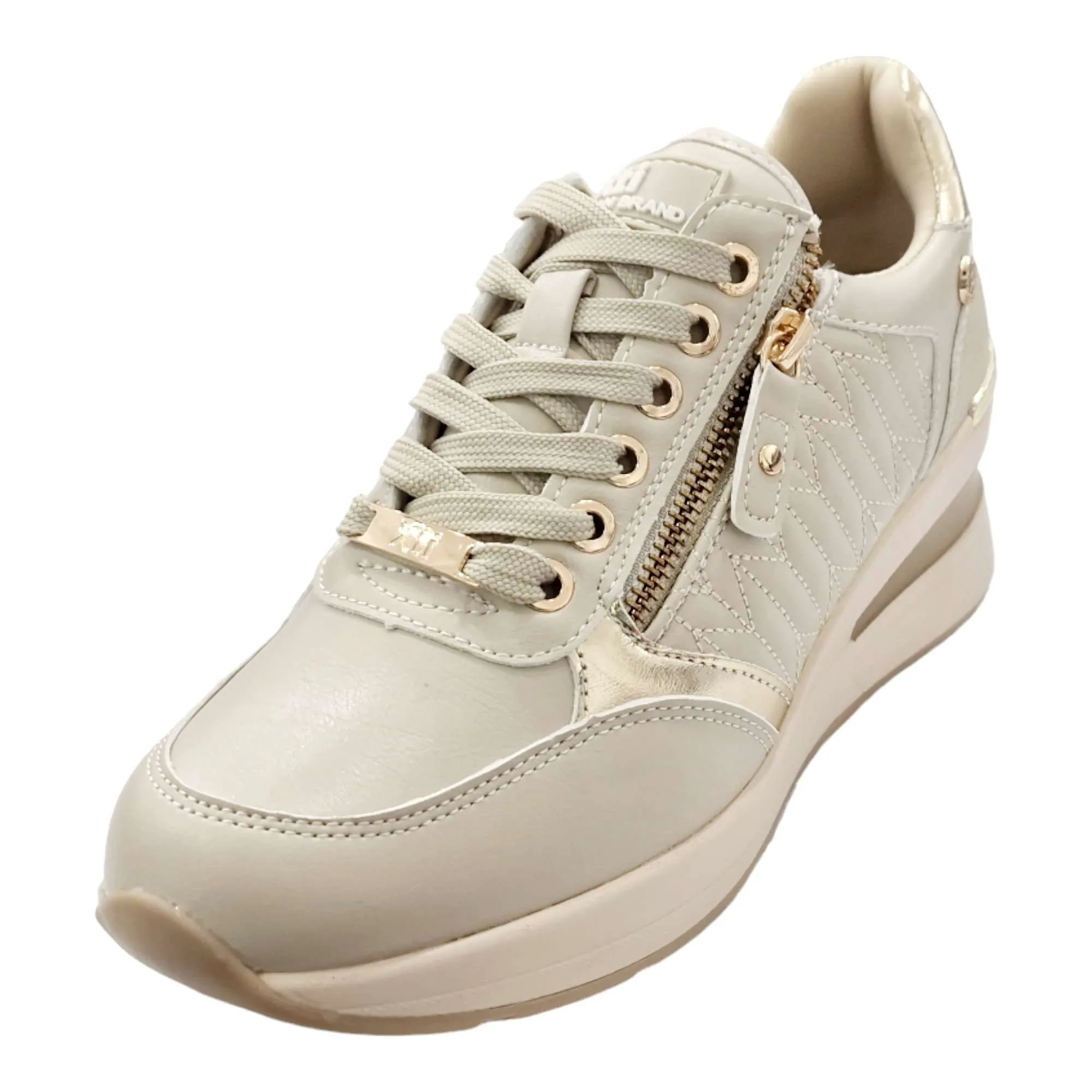 ZAPATILLAS XTI CUNA INTERIOR CREMALLERA MUJER BEIGE