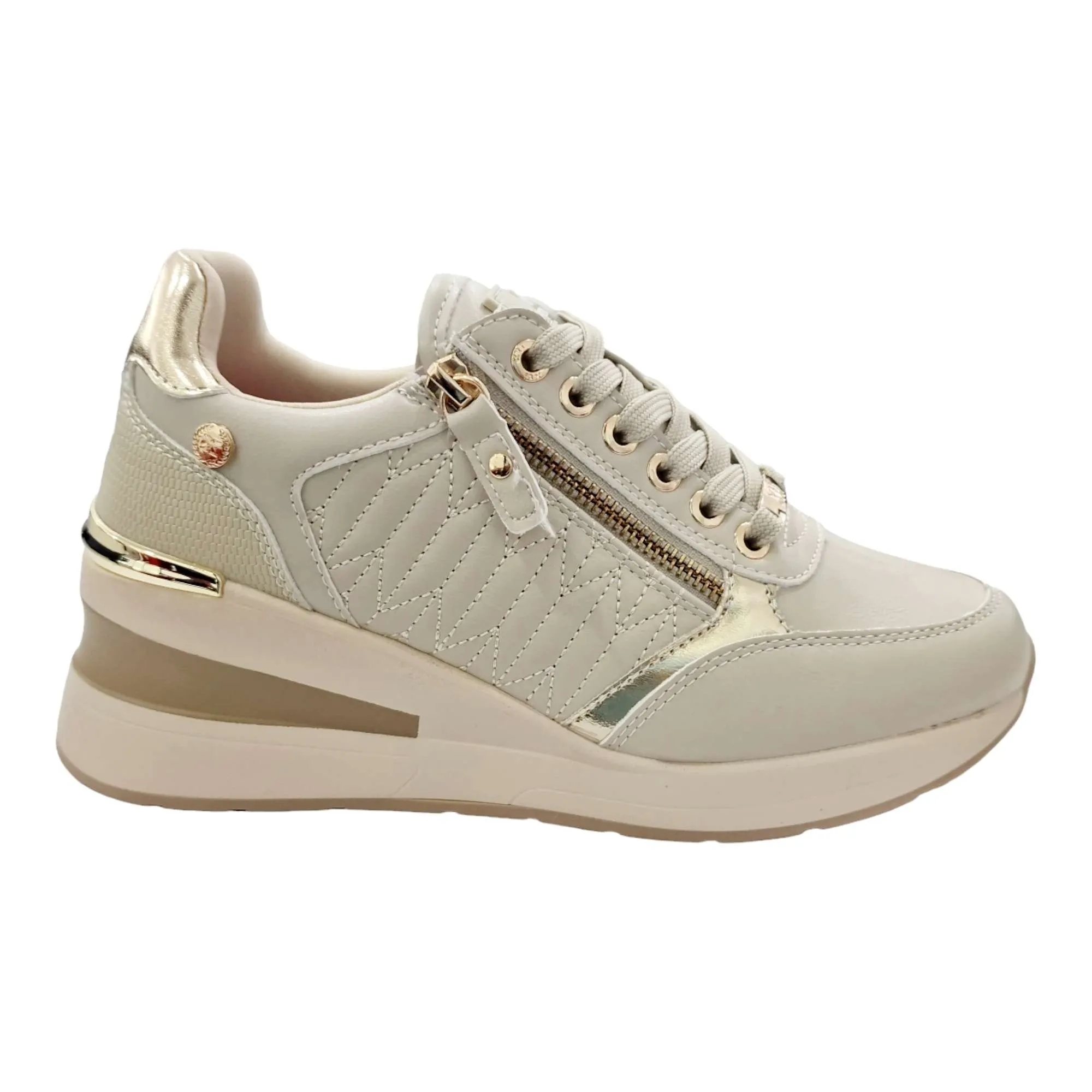 ZAPATILLAS XTI CUNA INTERIOR CREMALLERA MUJER BEIGE
