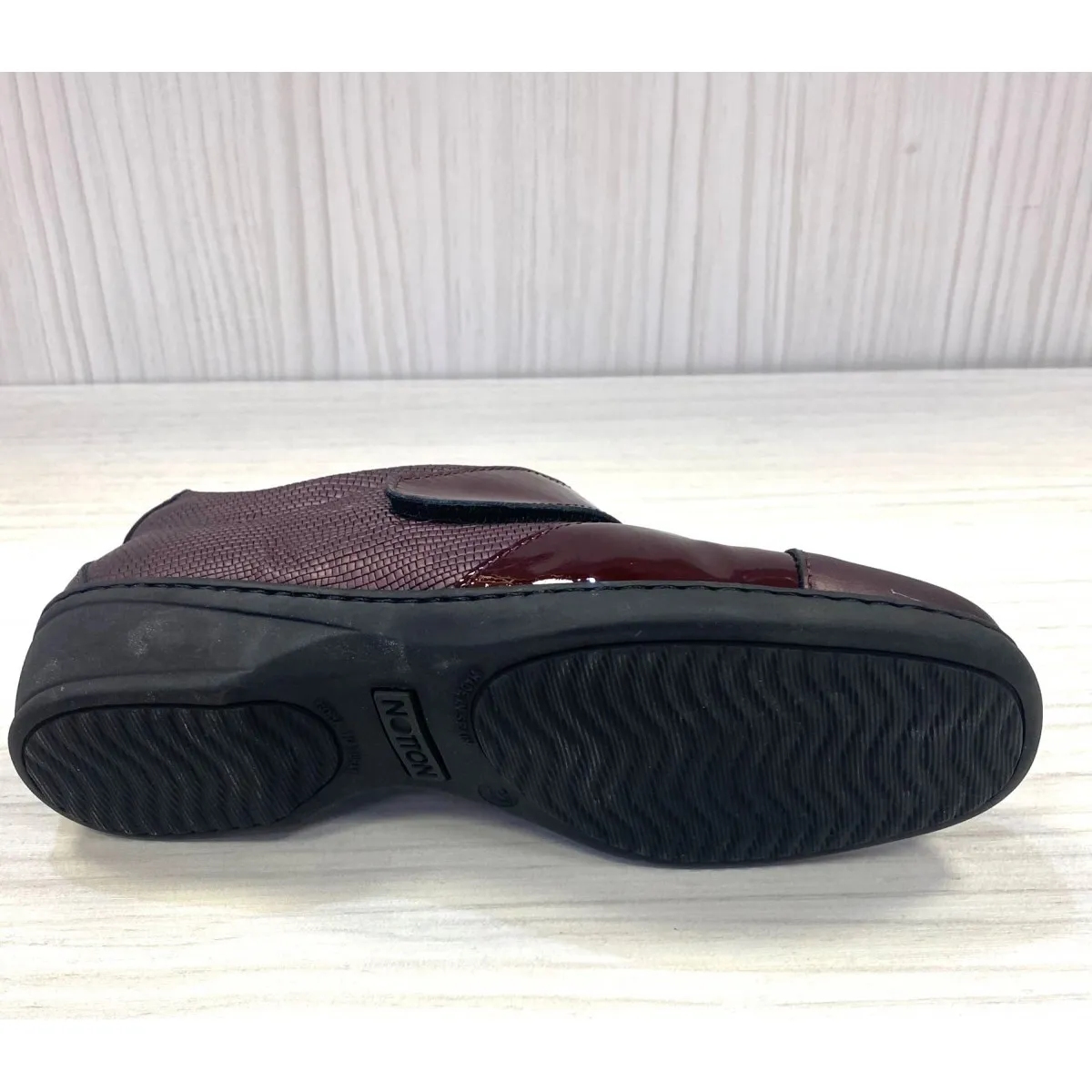 Zapato ancho especial mujer Notton piel burdeos N2561