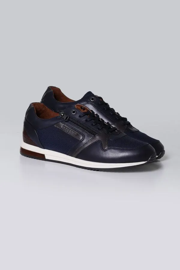 Zapatos De Piel Hombre Redskins Ludic 2 Marine + Gris