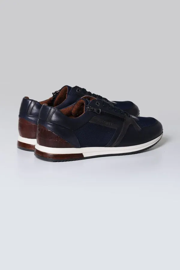 Zapatos De Piel Hombre Redskins Ludic 2 Marine + Gris