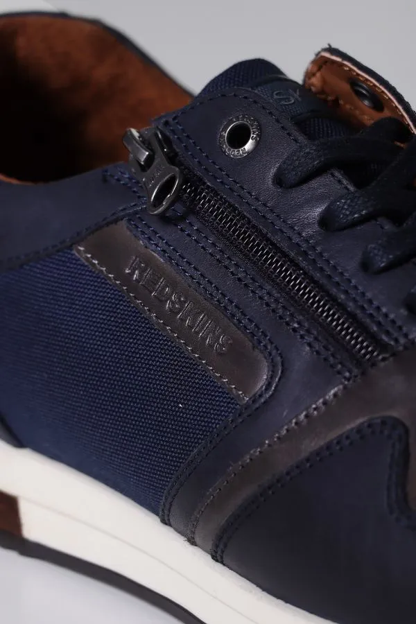 Zapatos De Piel Hombre Redskins Ludic 2 Marine + Gris