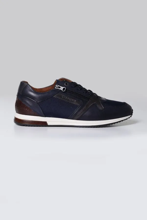 Zapatos De Piel Hombre Redskins Ludic 2 Marine + Gris
