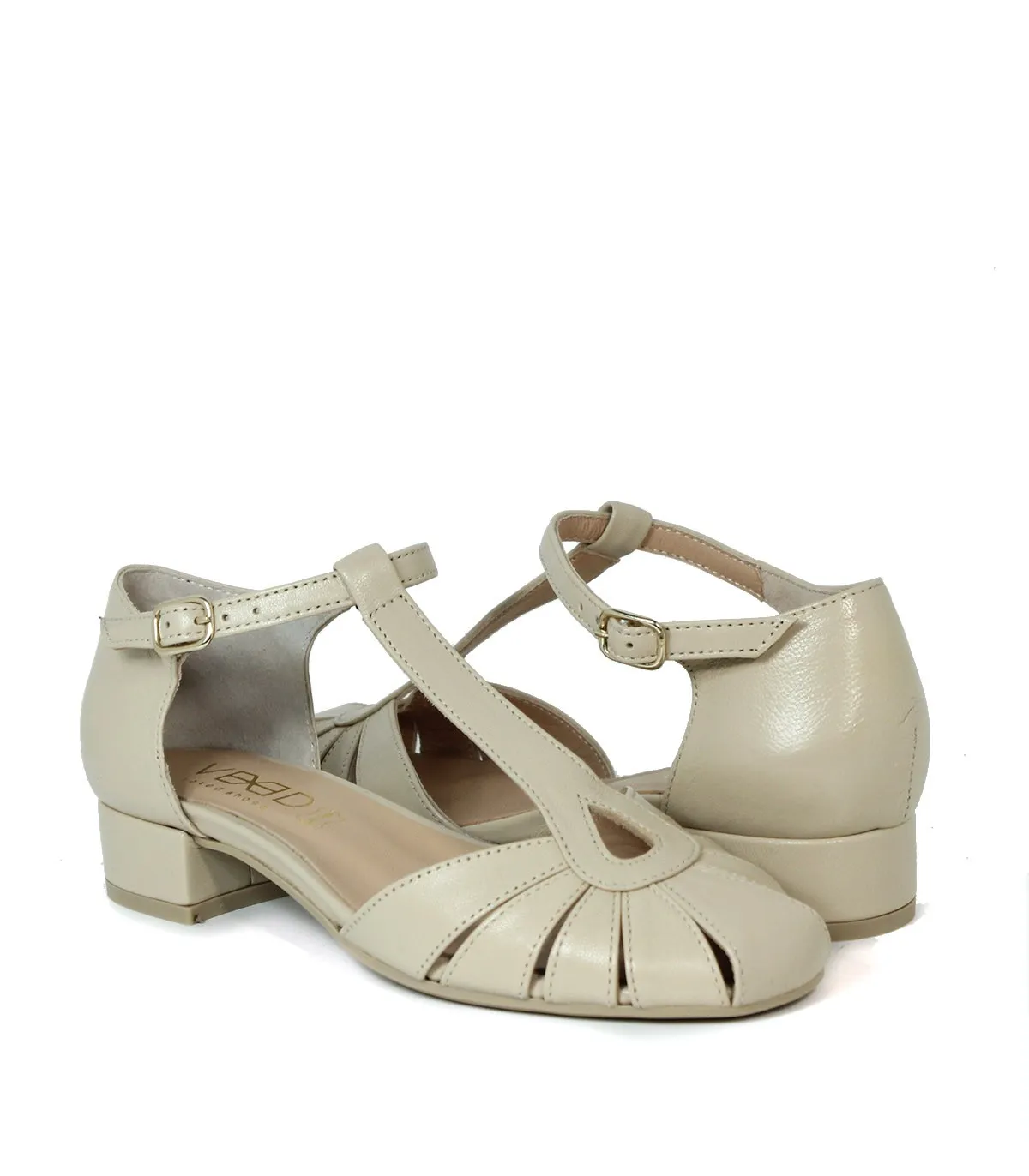 ZAPATOS RETRO DE PIEL PARA MUJER VEXED HELLEN BEIGE